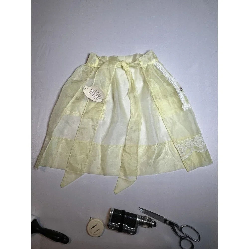 FEMENINE FLIRTY NWT *READ* Vintage Apron Organza SHEER YELLOW Dacron Fairwoven - Picture 3 of 11